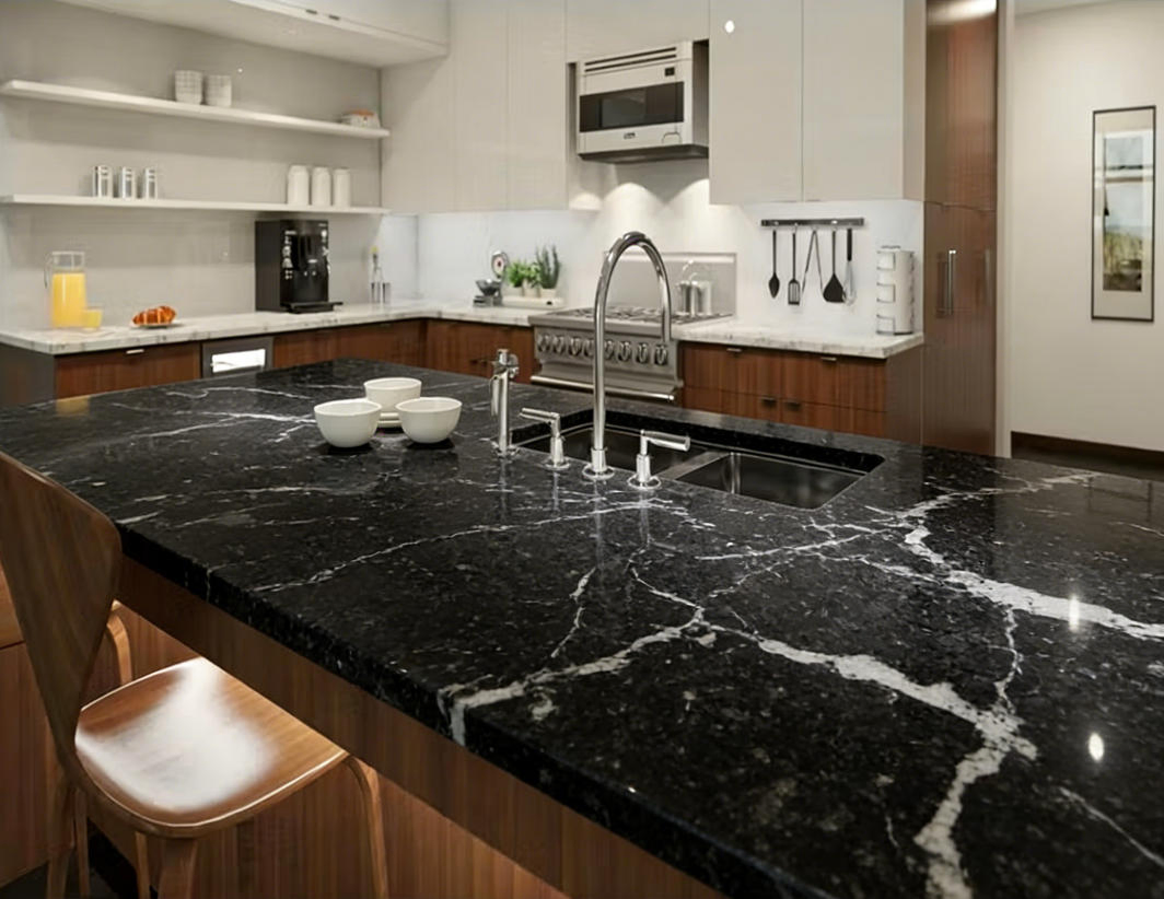Kitchen Countertop, Food Safe Natural Looking Silica Free Quartz Slab, Practical Kitchen &amp; Dining Surface