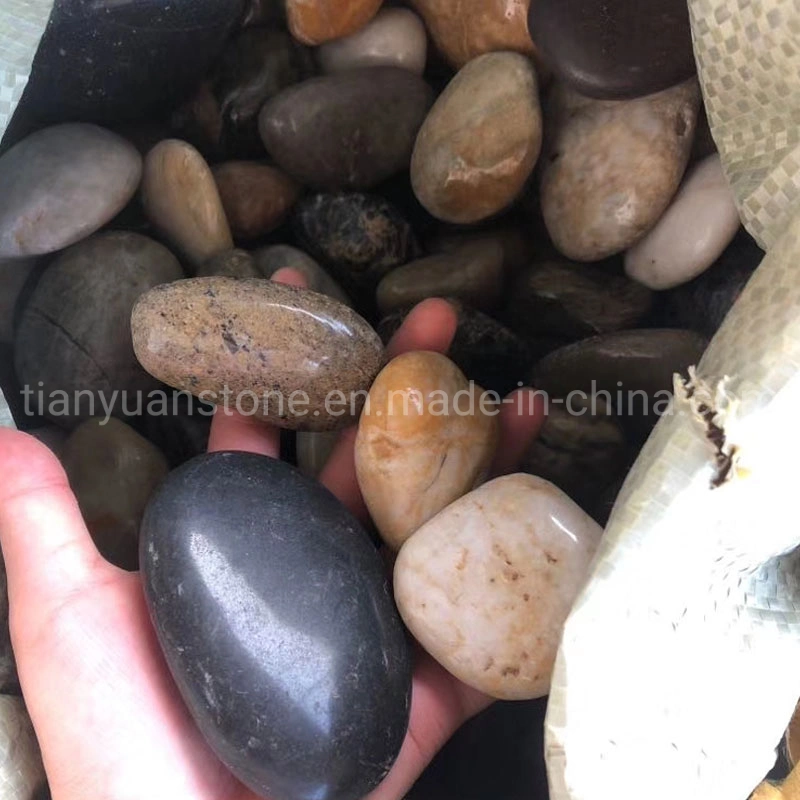 Red/Amber/White/Tiger Stripe/Black Mixed Pebble River Stone Polished for Garden Landscape