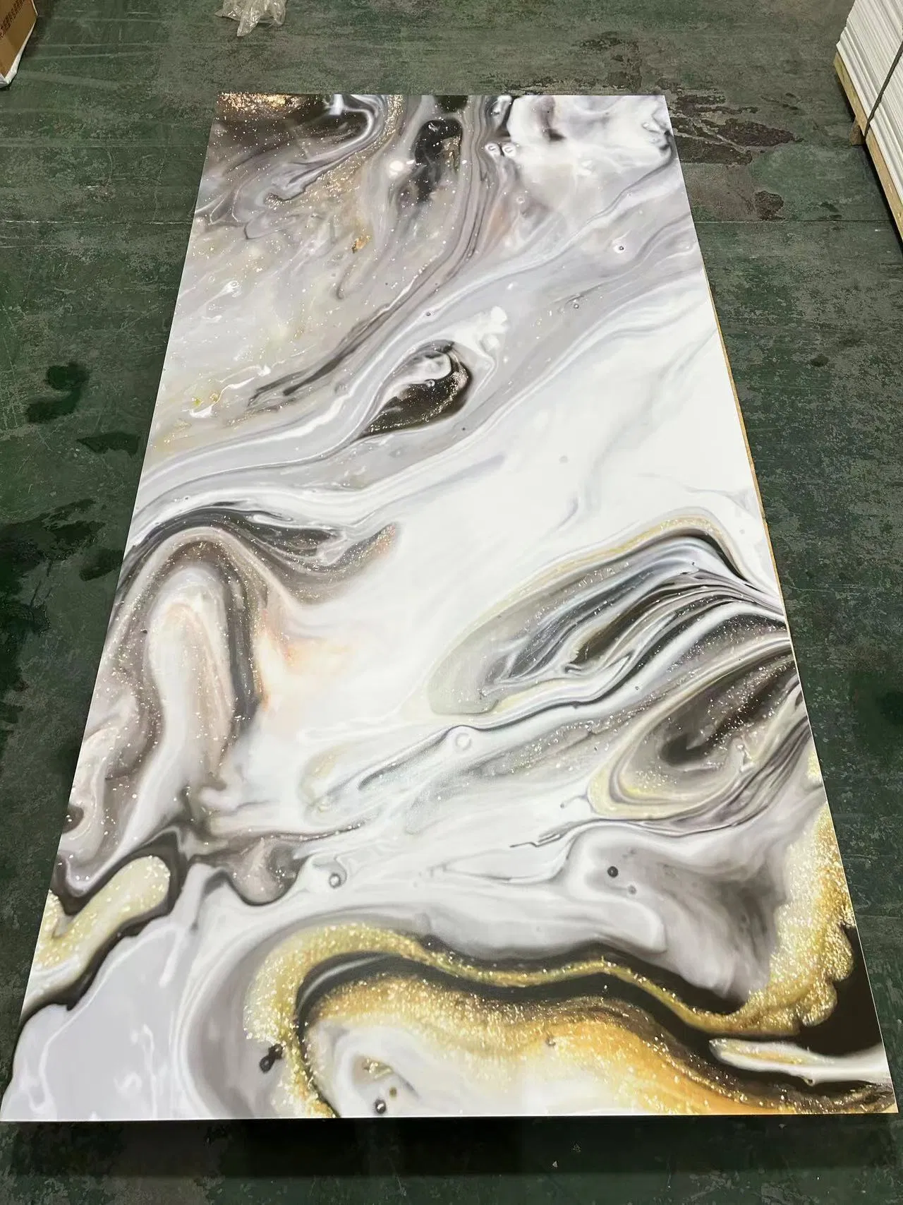 3D Marble Design PVC Plastic Materials UV Marble Slate Carbon Rock Wall Panel / Board / Sheet