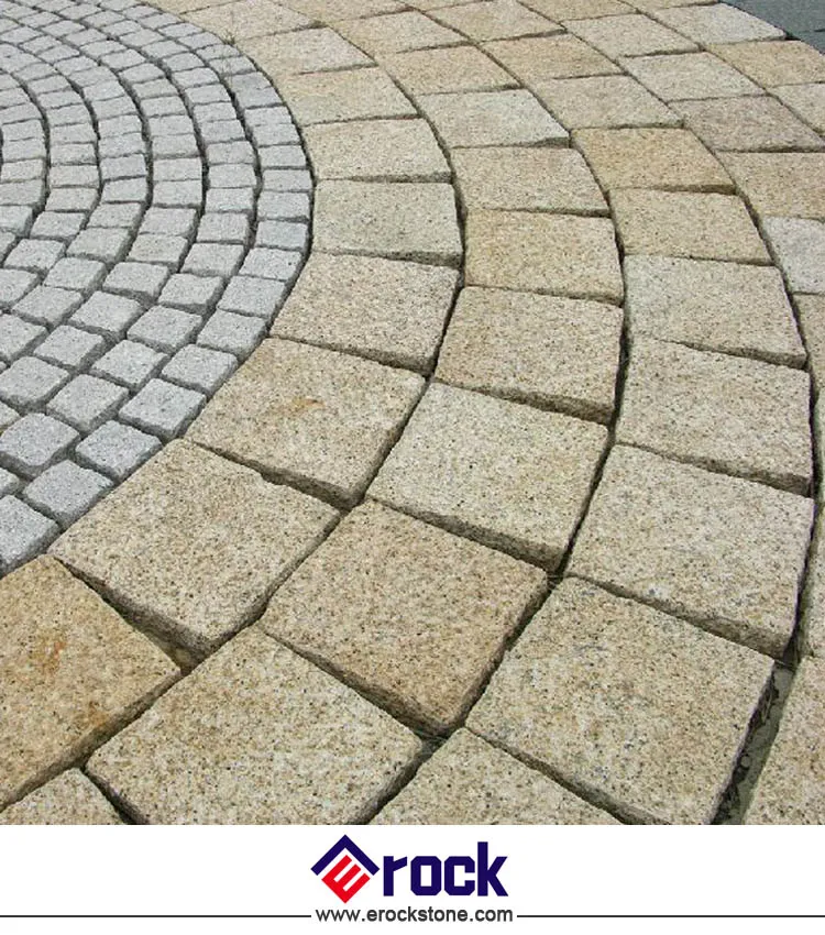 Yellow Rusty Granite Cobblestone Display 1