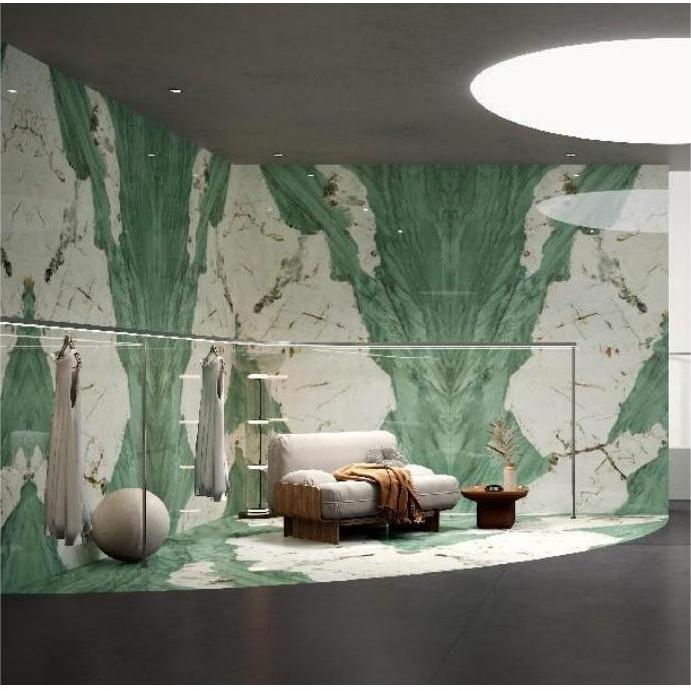 Tile Sintered Stone Sheet 1200X2600mm Floor Slabs Extra Large Format Thin Porcelain Tiles Green Marble Sinter Stone Slab