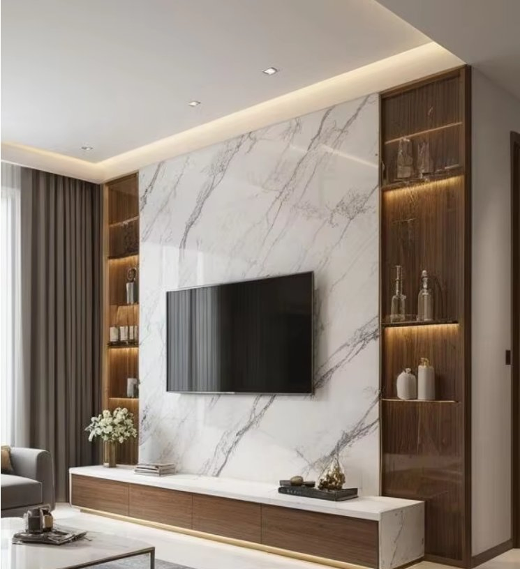 Carbon Rock Board Manufacturer Glossy Stone Grain Veneer UV Background Marble Sheet Wall Panels Faux PVC Marble Wall Panel