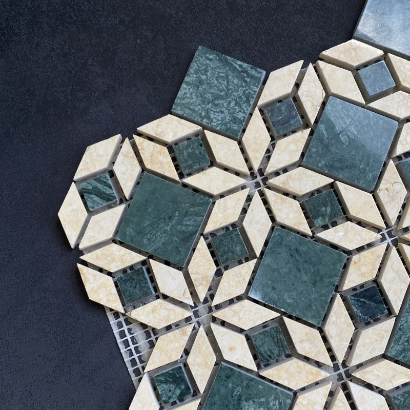 Mediterranean Hexagonal Shape Various Colors Home Decor 3D Mural Backsplash 3D Wall Panel Marble Design Stone Mosaic Tile