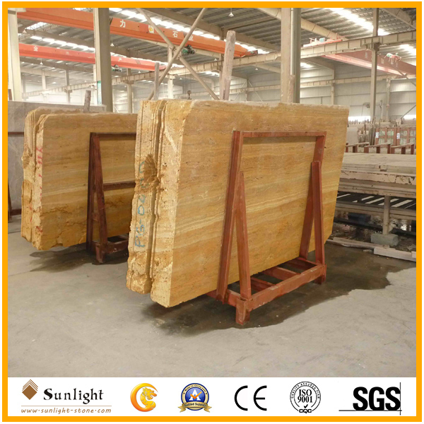 Imported Polished Light Beige Travertine for Slabs, Tiles, Culture Stone Wall