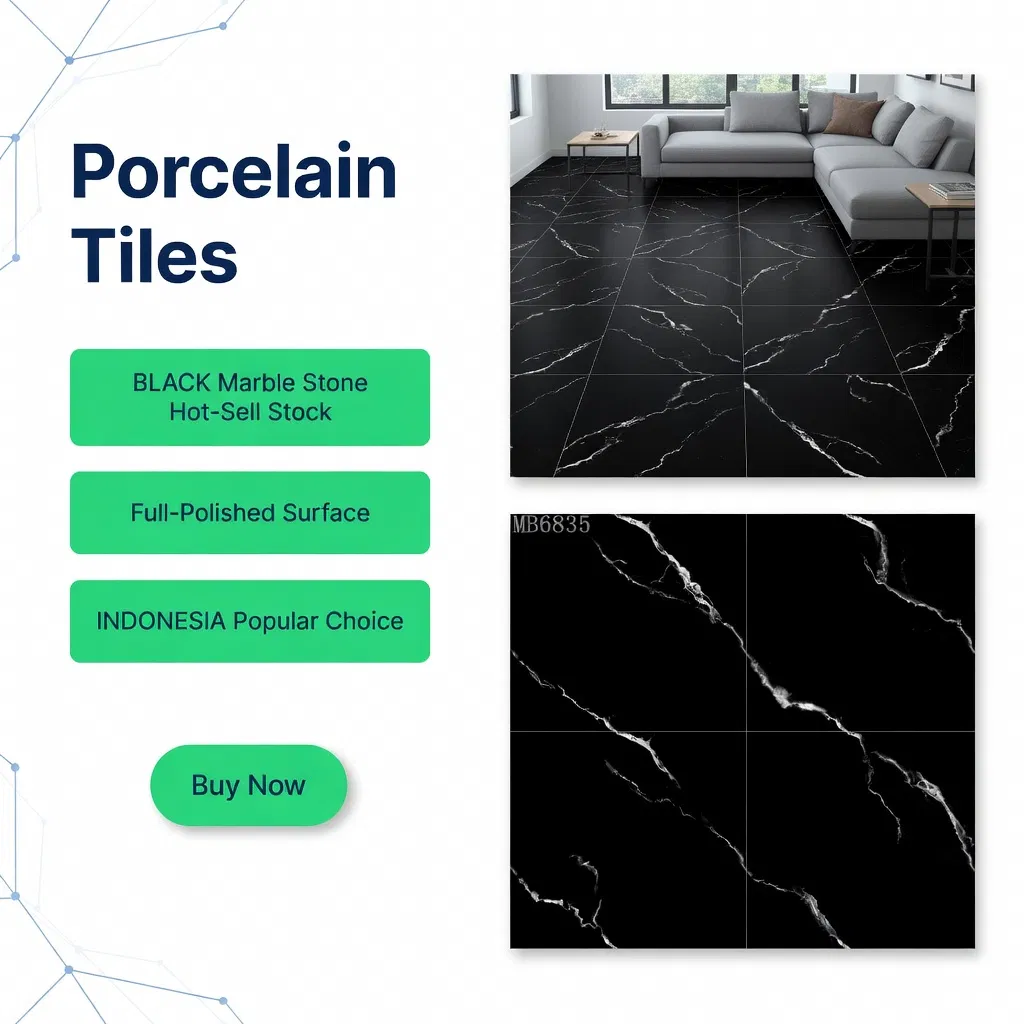 Black Marble Flow Design Full Polished Glazed Porcelain Wall Tile 600*600 Floor Tiles for Bedroom and Kitchen Hot-Selling OEM