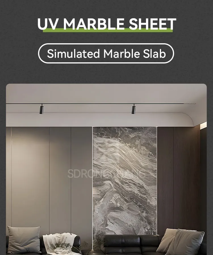 Flexible PVC UV Marble Slate Wall Panel