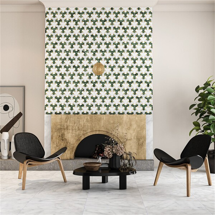 Modern Design Green Marble Mosaic Marble Tile for Bathroom Wall Tile