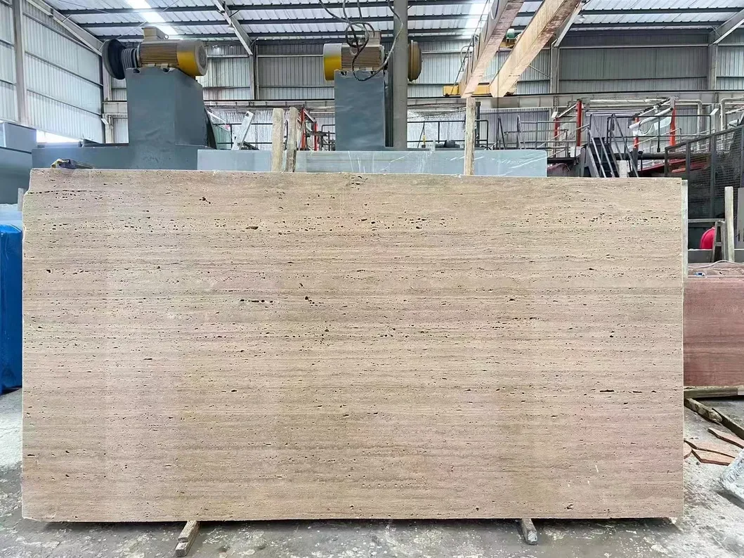 Beige White Travertine Natural Stone Tile Block