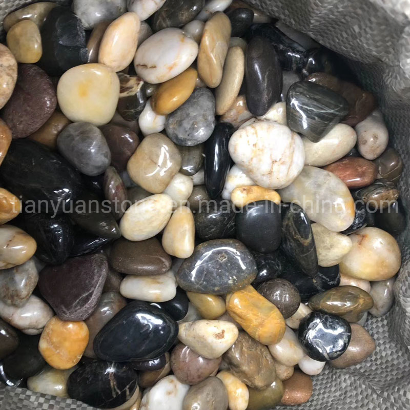 Red/Amber/White/Tiger Stripe/Black Mixed Pebble River Stone Polished for Garden Landscape