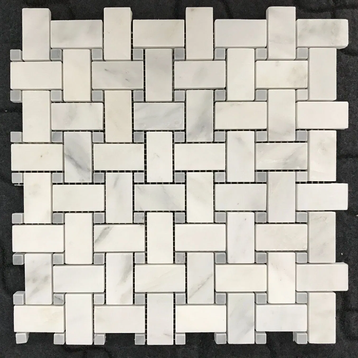 Polished/honed white/black/grey/brown/pink/green/red/yellow/gold/blue marble/travertine/limestone/basalt Basket Weave Mosaic Floor Tile for Interior Floor/Wall