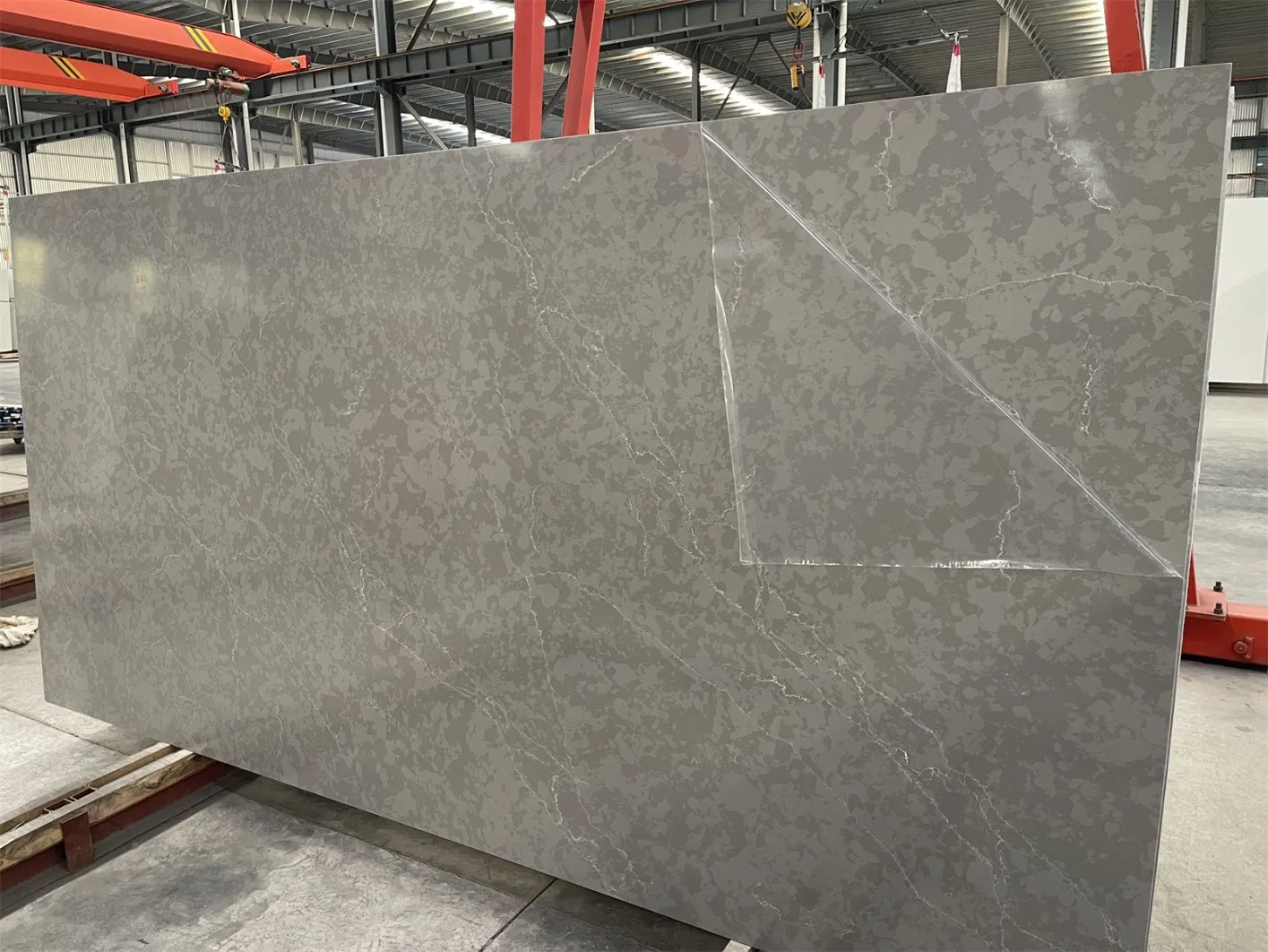 Quartz Stone Kitchen Top Building Material Decoration Calacatta Grey Artificial Stone