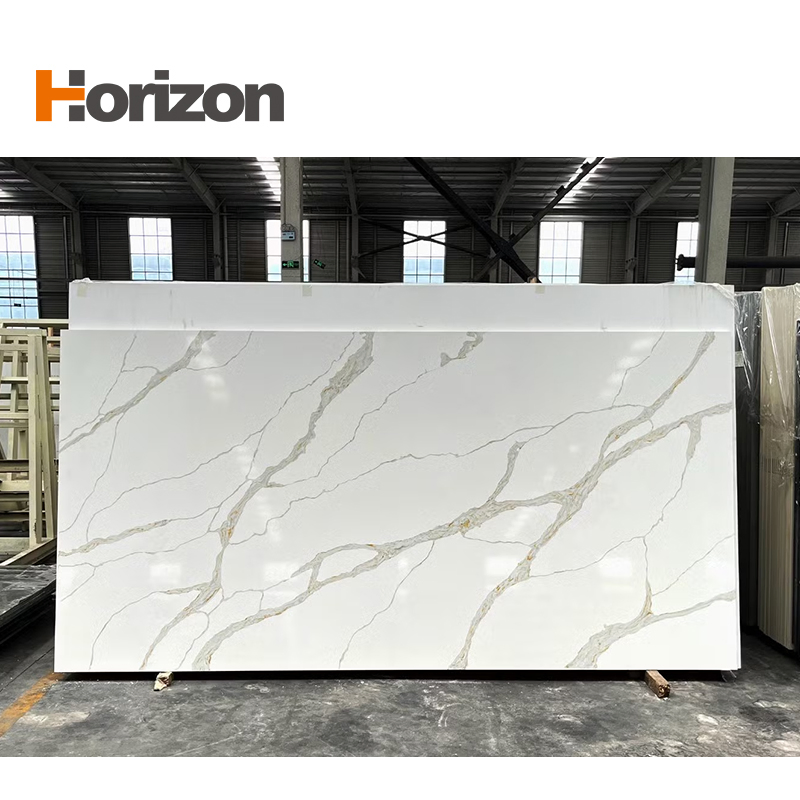 Artificial Low Silica Kitchen Counter Top Quartz Stone for Corner Cabinet Quartz Stone Slab Countertop More Affordable Compare with Mable and Granite