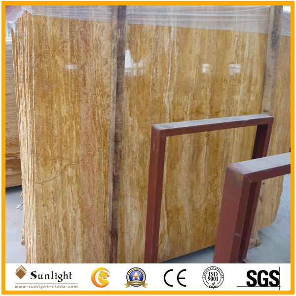 Imported Polished Light Beige Travertine for Slabs, Tiles, Culture Stone Wall