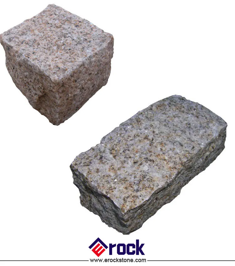 Yellow Rusty Granite Cobblestone Display 2