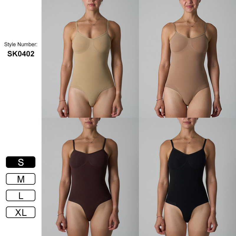 Women's Seamless High-Strength High-Elasticity Adjustable Straps Tummy Control Thong Bodysuit Seamless Sculpting Butt-Lifting Shapewear