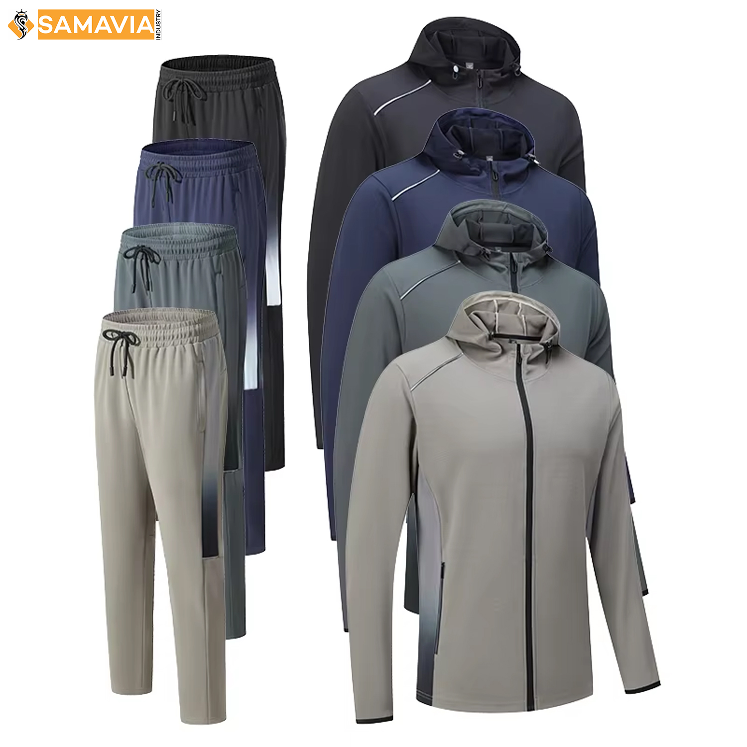 Breathable Solid Fleece Full Sleeve Summer Tracksuit Set Men Women 100% Polyester Regular Fit Samavia Industry 220g 2 1 Design