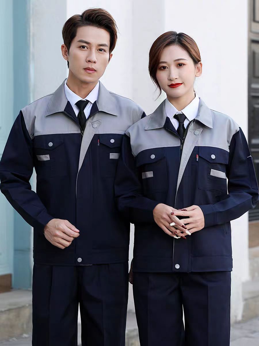 Unisex Custom Polyester Work Uniform for Spring Autumn Breathable Protective Clothing Printed Engineering Design for Workwear