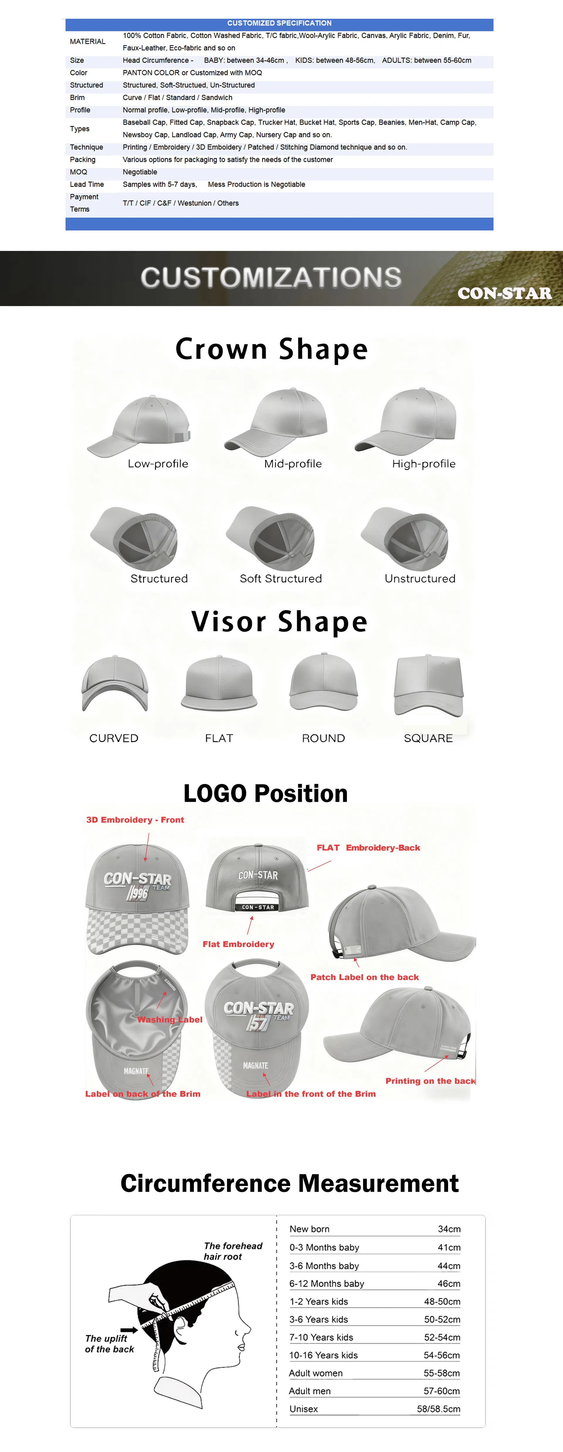 Streetwear Snapback Cap Adjustable Factory Direct