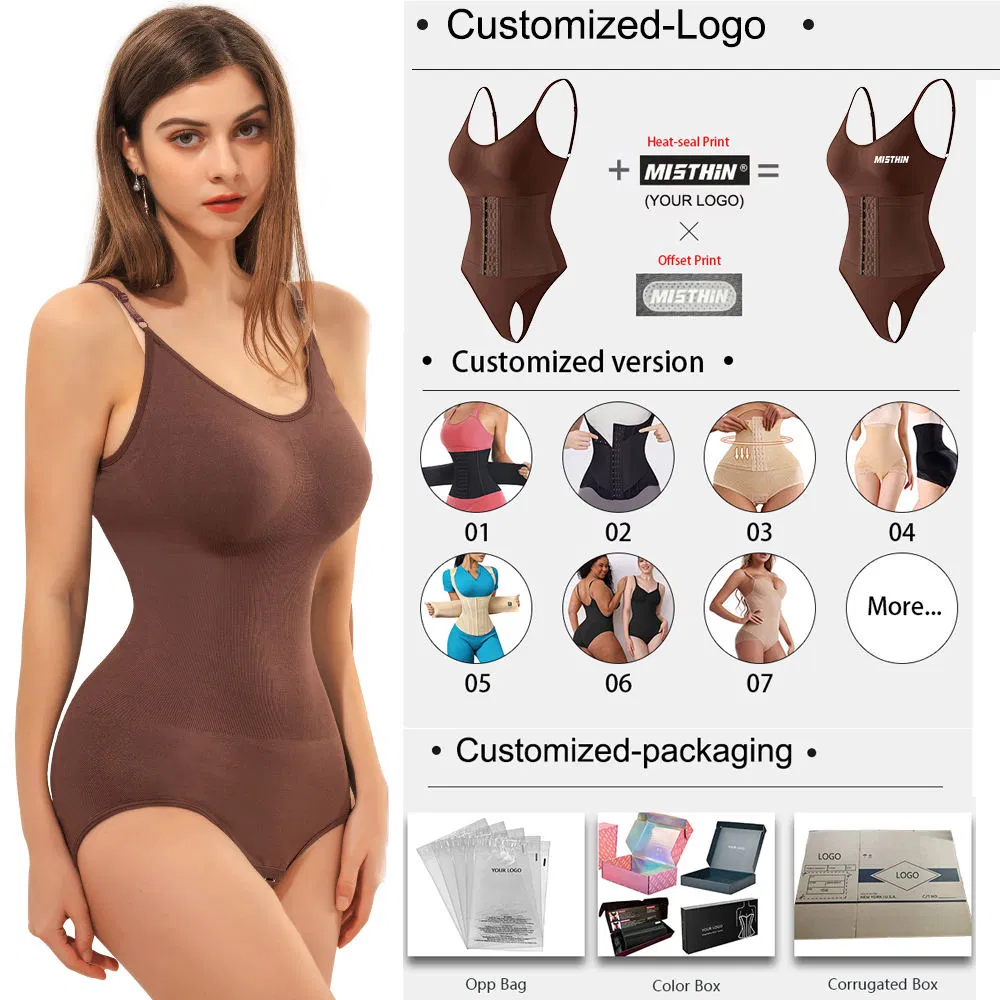 Custom Logo Full Body Shaper One Piece High Compression Colombianas Reductoras Shorts Girdles Tummy Control Bodysuit Shapewear for Women