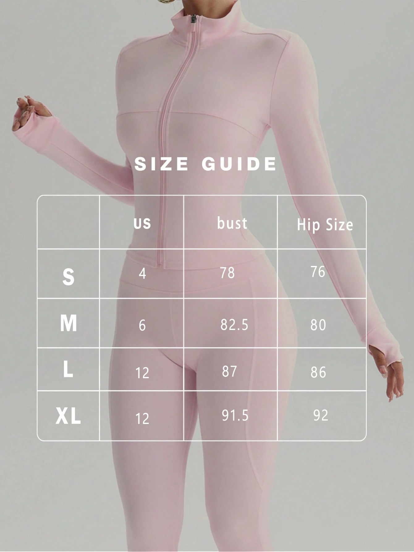 Women 2 Piece Yoga Set Size Chart