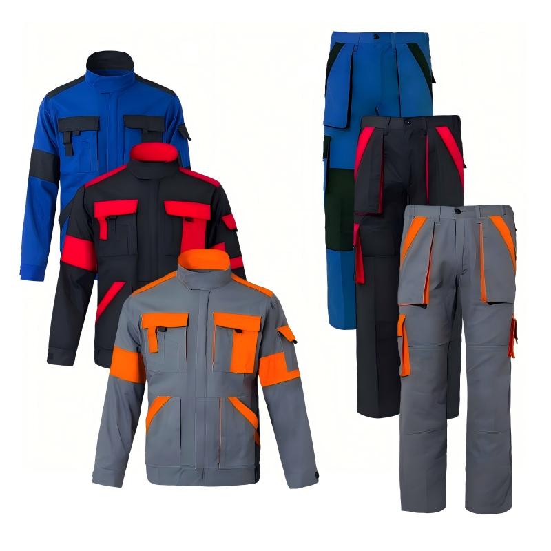 100% Cotton Skin-friendly S-4XL Multi-pocket Workwear Set JK010 Workwear Jacket and Pants Set