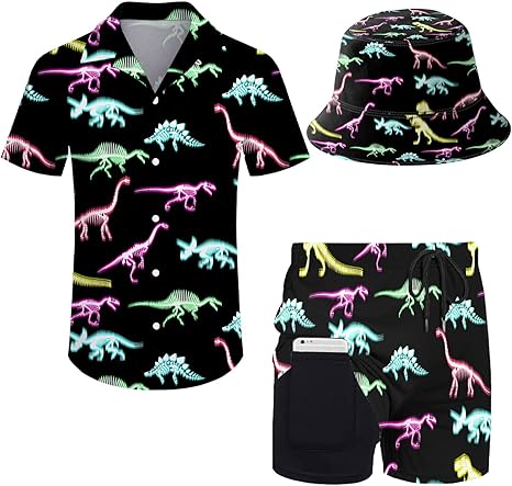 Hawaiian Two-Piece Men's Beach Resort Set Breathable Loose Short Sleeve Shirt and Shorts Elastic Waist Knitted Casual Clothing