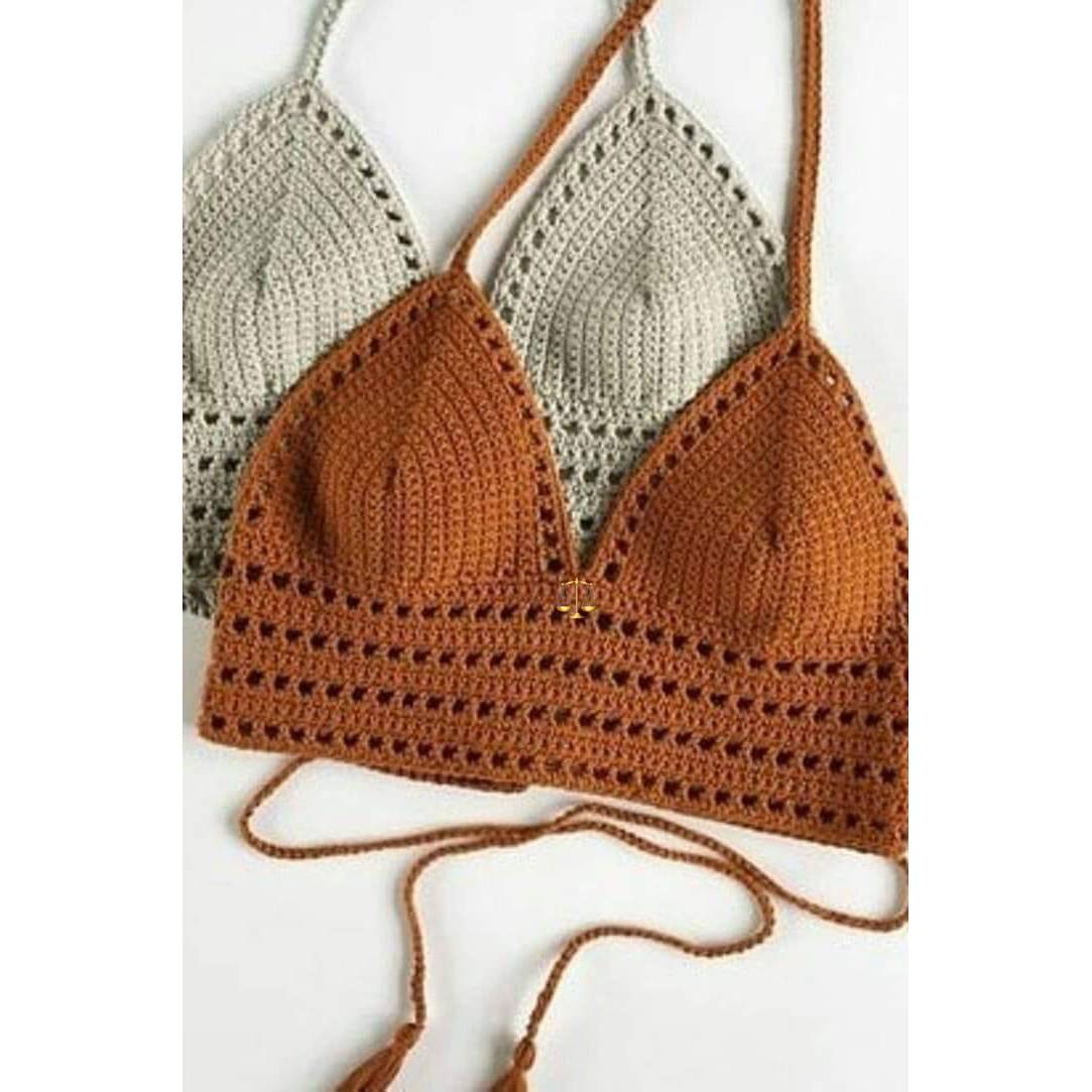 Handmade Crochet Beachwear Women Casual Sexiness Vacation Wear Bra Style Beachwear Bikini Latest Swimwear Handcrafted in India