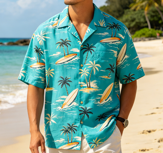 Summer Fashion Casual Vacation Outfit Island Style Beachwear Floral Breathable Aloha Tropical Hawaiian Shirt 100% OEM