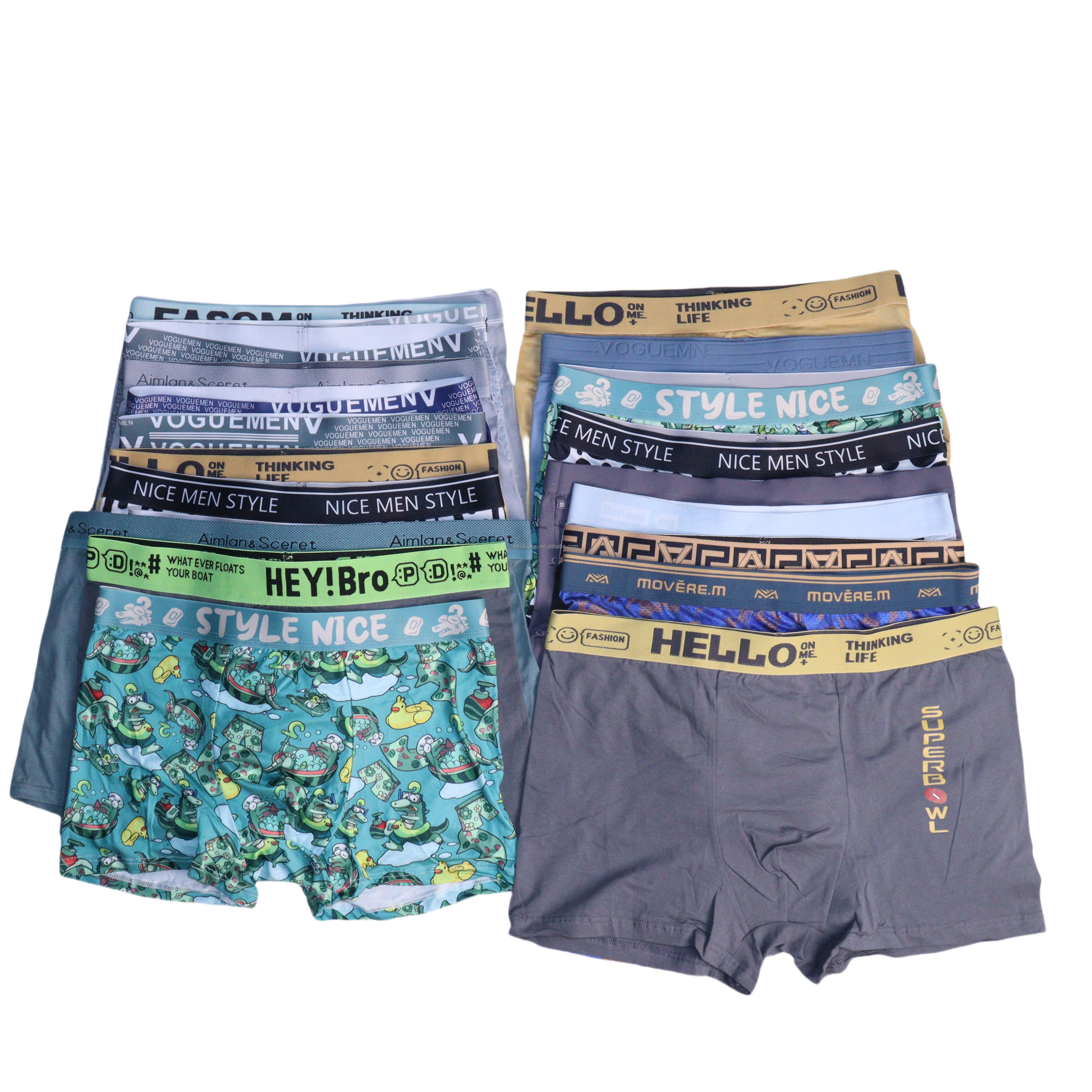 Cheap Stock Men's Boxer Briefs Cotton Ice Silk Mixed Styles Sizes Solid Printed Version Underwear for Man