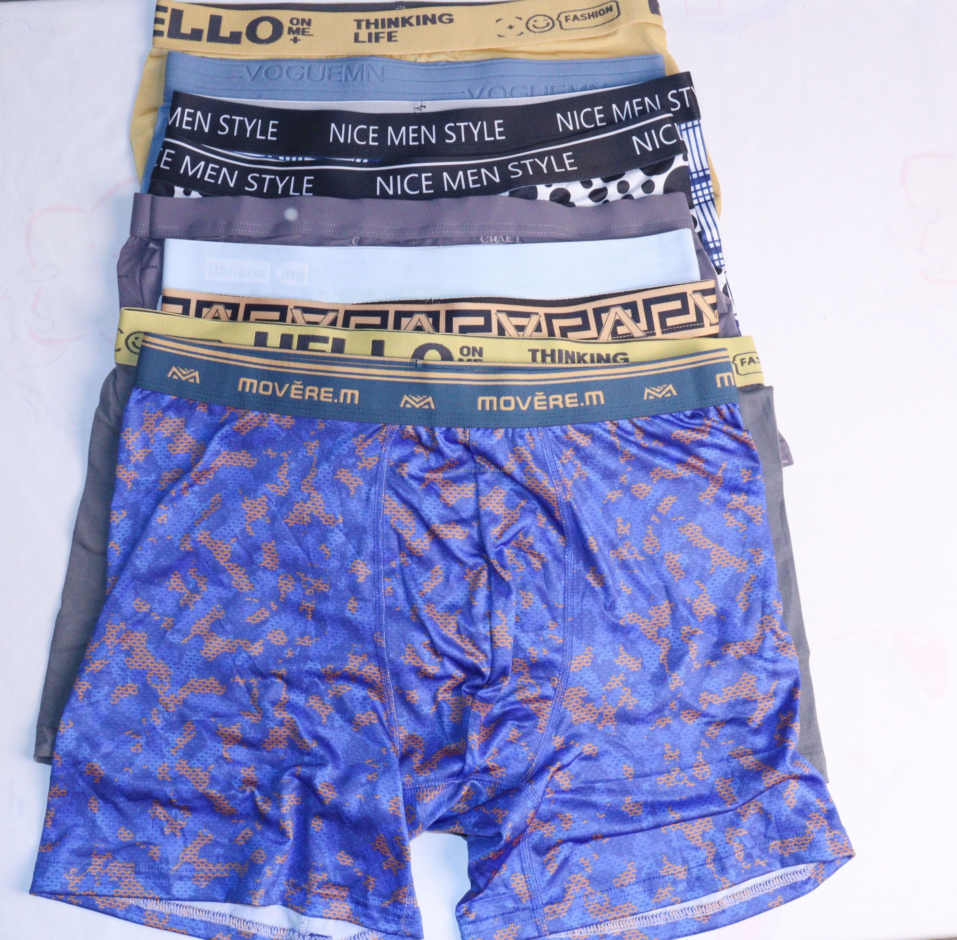 Cheap Stock Men's Boxer Briefs Cotton Ice Silk Mixed Styles Sizes Solid Printed Version Underwear for Man