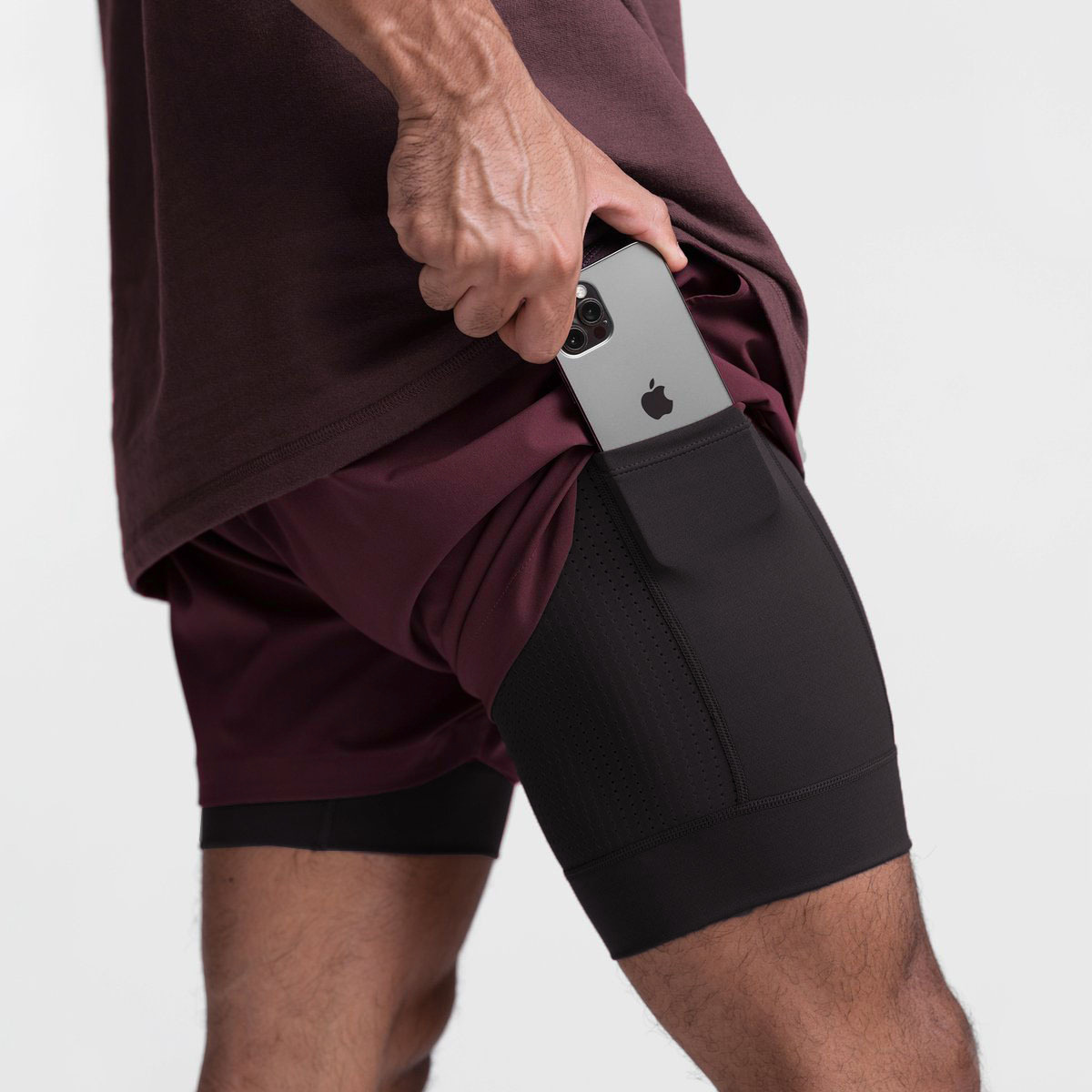 Workout Athletic Mens 2 In 1 Gym Training Shorts Breathable Quick Dry Gym Fitness Running Shorts Casual Sports Men's Shorts
