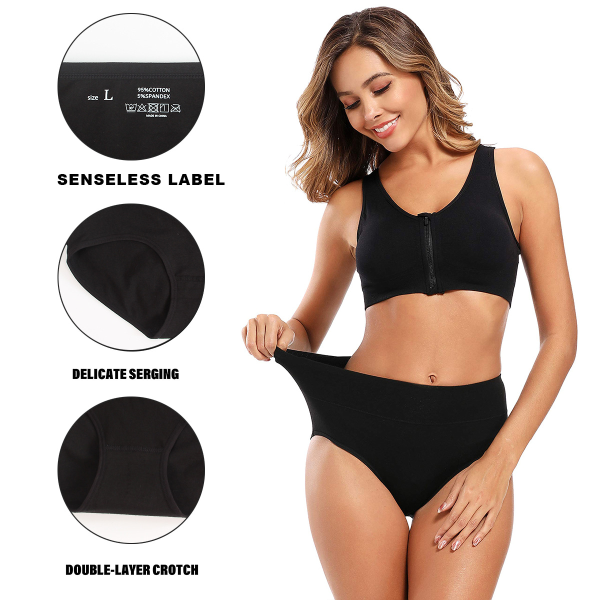 Underwear for Women's Cotton Underwear High Waisted Full Coverage Ladies Panties Dropshipping