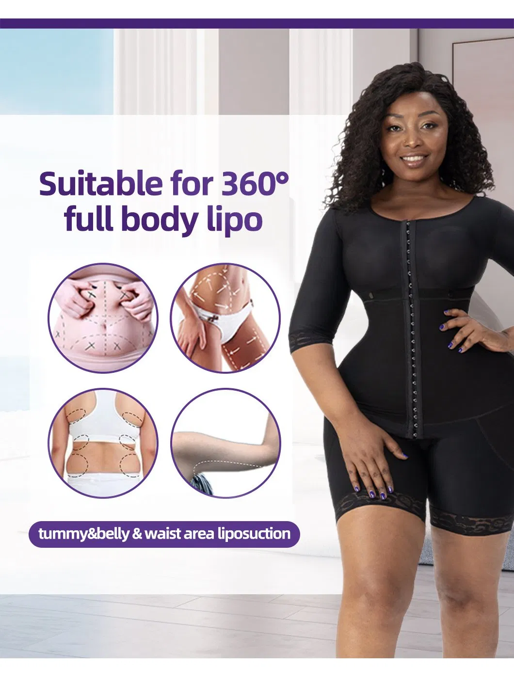 Post Surgery Open Crotch Waist Trainer Slimming Corset