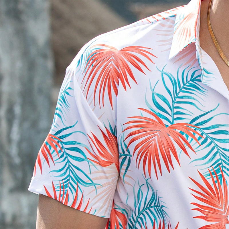Resort Spring Summer Shirt for Men Custom Printed Graphic Beach Oversized Short Sleeve Mens Hawaiian Shirt