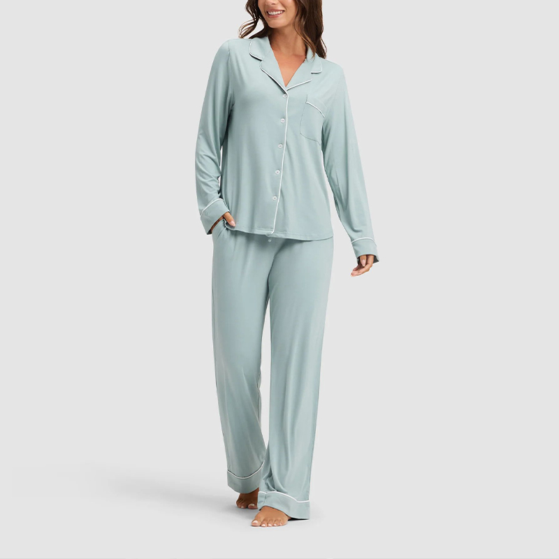 Organic Bamboo Women Pajamas Pyjamas Ladies Sustainable Jersey Women's Sleepwear Custom Women Loungewear Set Bamboo Loungewear