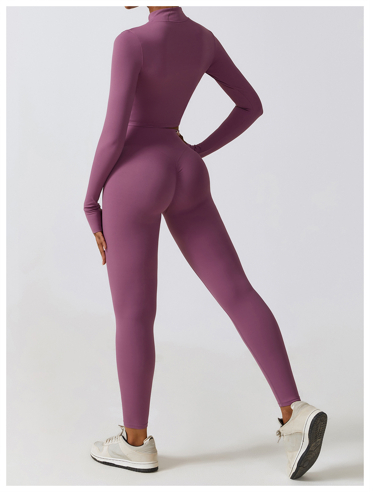 Wholesale Workout Custom logo Fitness Set Butt Lift Long Sleeve 4 Piece Yoga Sets Active Wear Women Gym Clothes Kit Sweat Suit