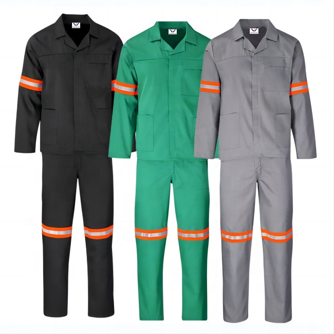 Factory Supply Custom Industrial 100% Cotton Anti-Wrinkle Silk Screen Printed ODM Safety Workwear Uniform Cargo Two-Piece for