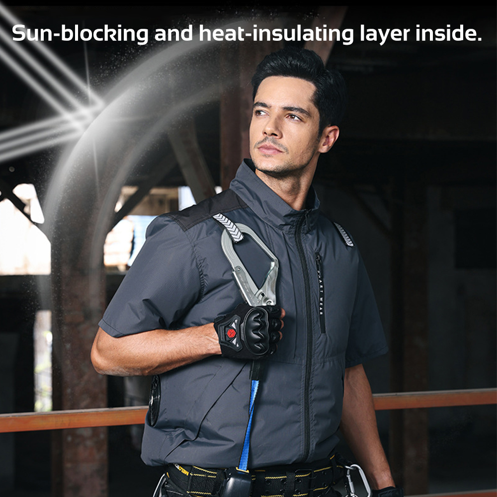 Labor Outdoor Sport Clothes Casual Short Sleeved Work Jacket Hot Sell in Japan Cooling Fan Jacket with 30V Brushless Motor Fan