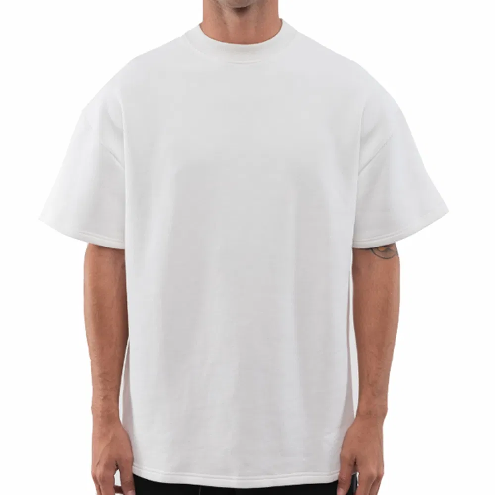 Mens Custom 250GSM Drop Shoulder Graphic Heavyweight Cotton Streetwear Boxy Oversized Tshirt