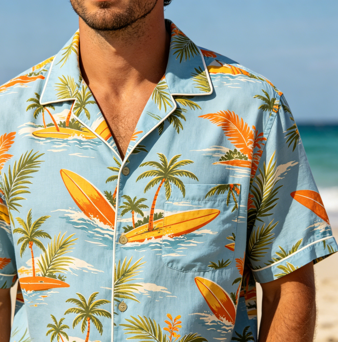 Summer Fashion Casual Vacation Outfit Island Style Beachwear Floral Breathable Aloha Tropical Hawaiian Shirt 100% OEM