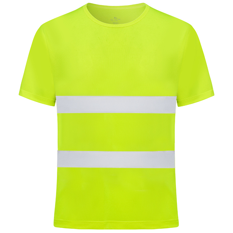 Direct Manufacturer's Quick-Dry Reflective T-Shirt Turn-Down Collar Construction Site Workwear Nighttime Traffic Safety Vest