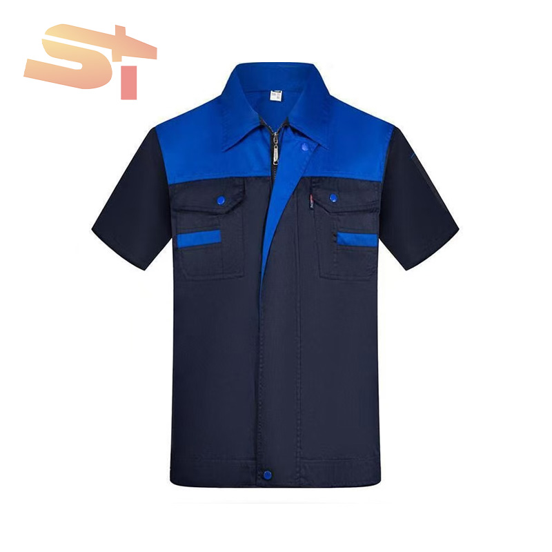 SIKE Summer Short-sleeve Protective Workwear Wear-resistant and Dirt-resistant Factory Workshop Auto Repair Uniforms