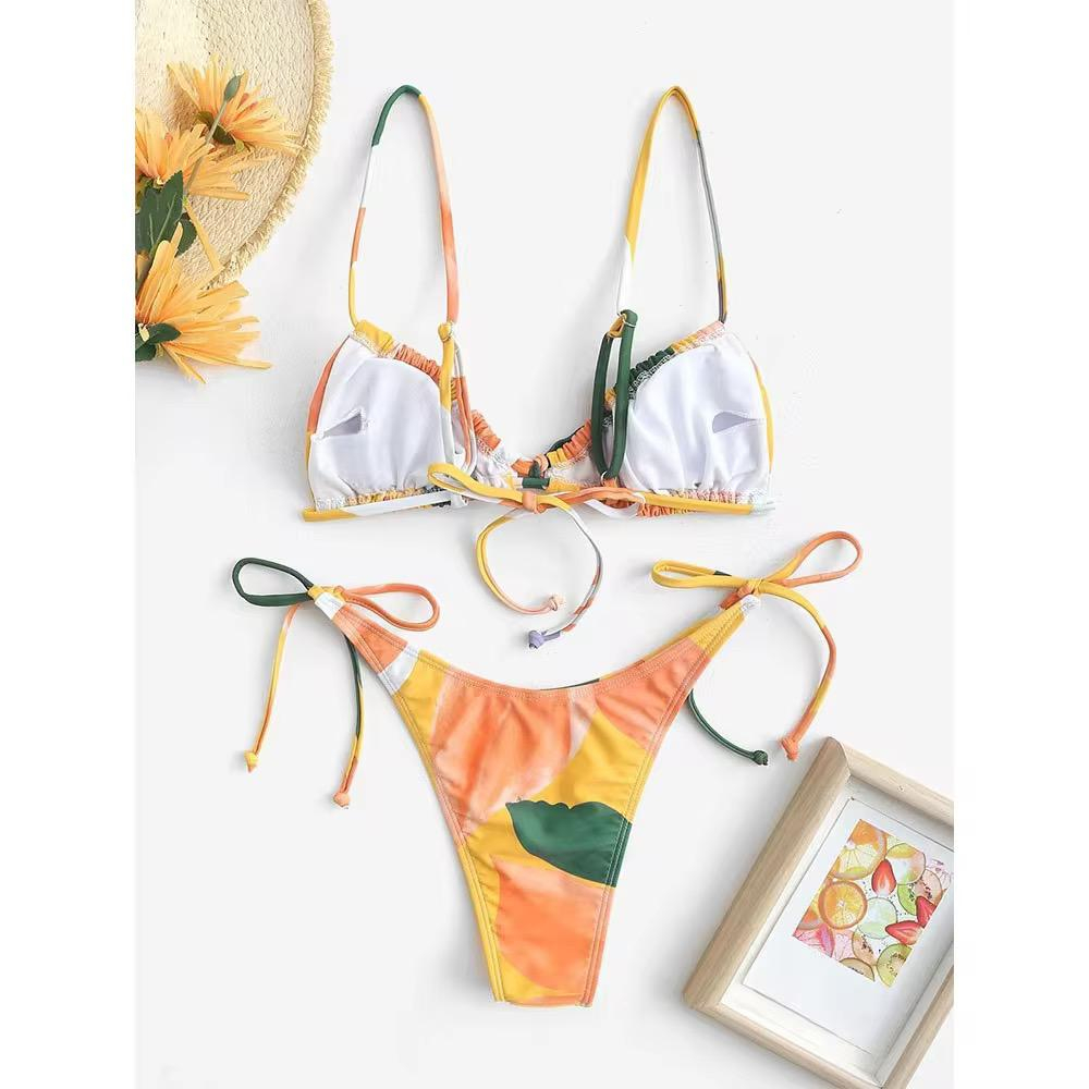 2025 Women Sexy Two Piece Swimming Bathing Suit Swimwear Beachwear Bikini Sets Triangle Swimsuit for Women Beachwear Swimwear