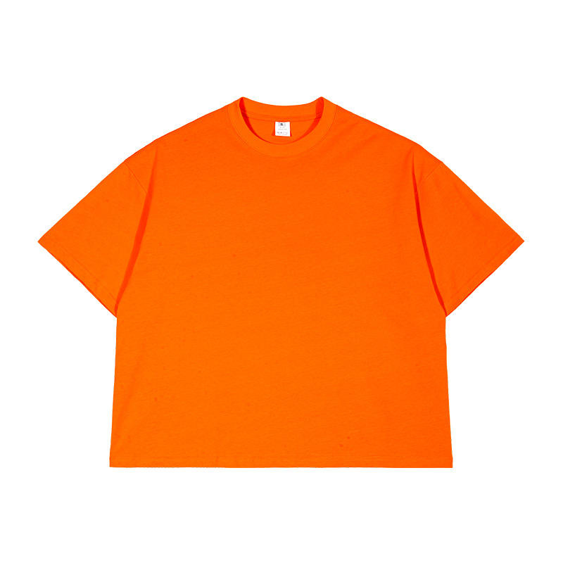Men's Heavyweight Cropped T-Shirt Oversize Round Neck with Boxy Fit Short Sleeves Plain Knitted Shirt Wholesale