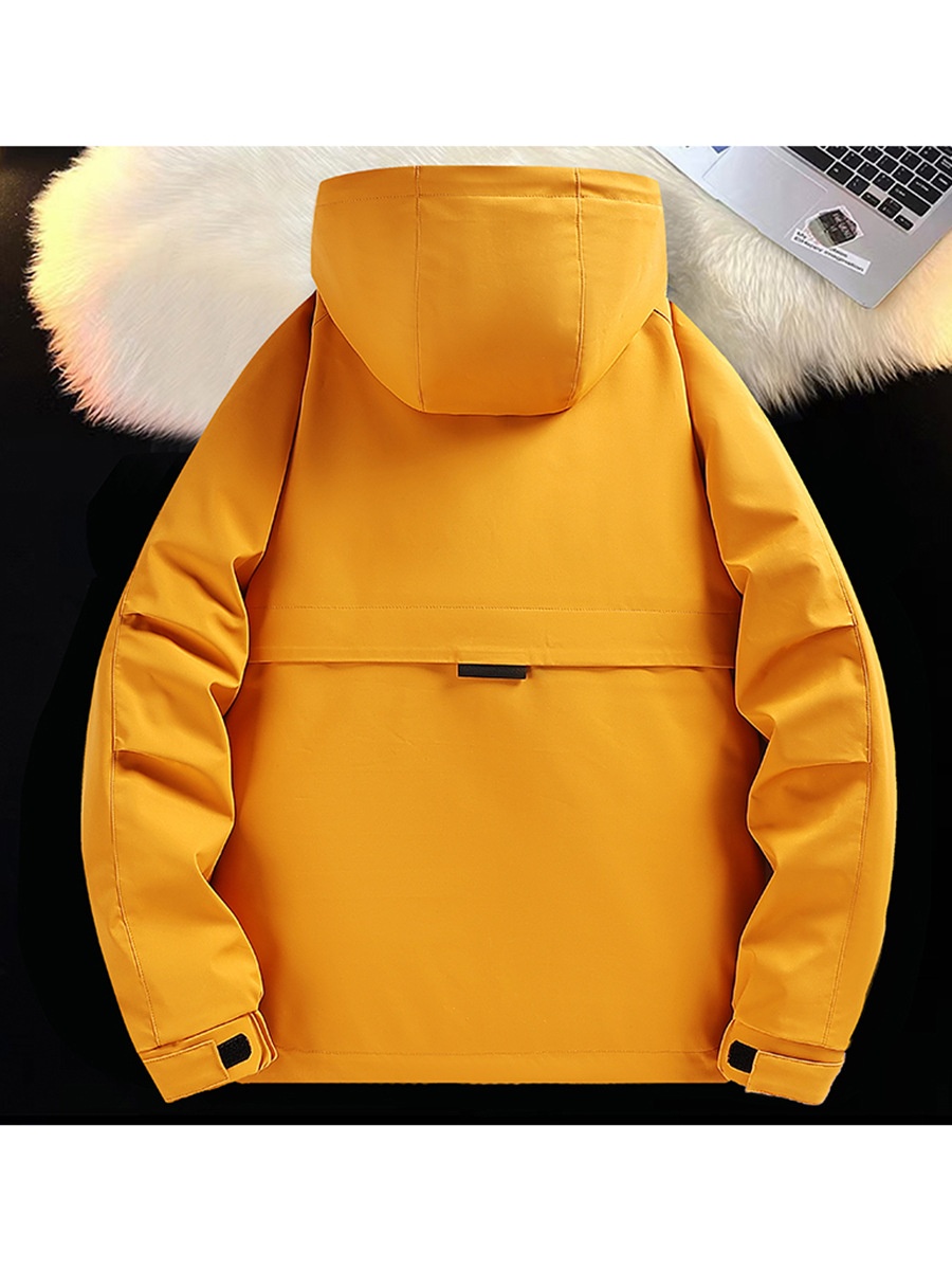 Windproof Waterproof Hooded Loose Group Workwear Bomber Jacket Hard Shell Windbreaker Women Men Outdoor Functional Customization