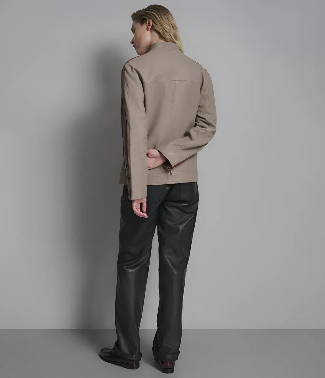 Sleek Motorcycle Outerwear with Zipper Closure for Day-to-Night Fashion