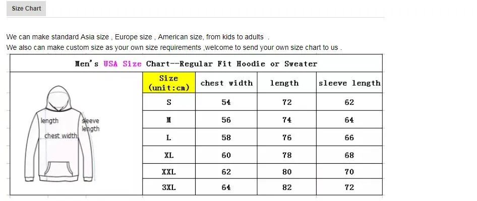 Customised Oversized Sweaters Male Hooded Pullover Gym Men Terry Soft Kangaroo Pocket Mens Hoodie Clothing Sweatshirt Streetwear Detail Chart
