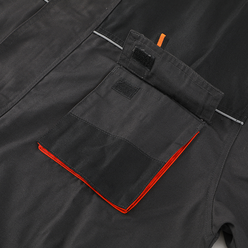 Hot Sale Industrial Mechanic Workwear Multi Pocket Uniform Reflective Safety Work Jacket with Stand Collar Woven Canvas Fabric