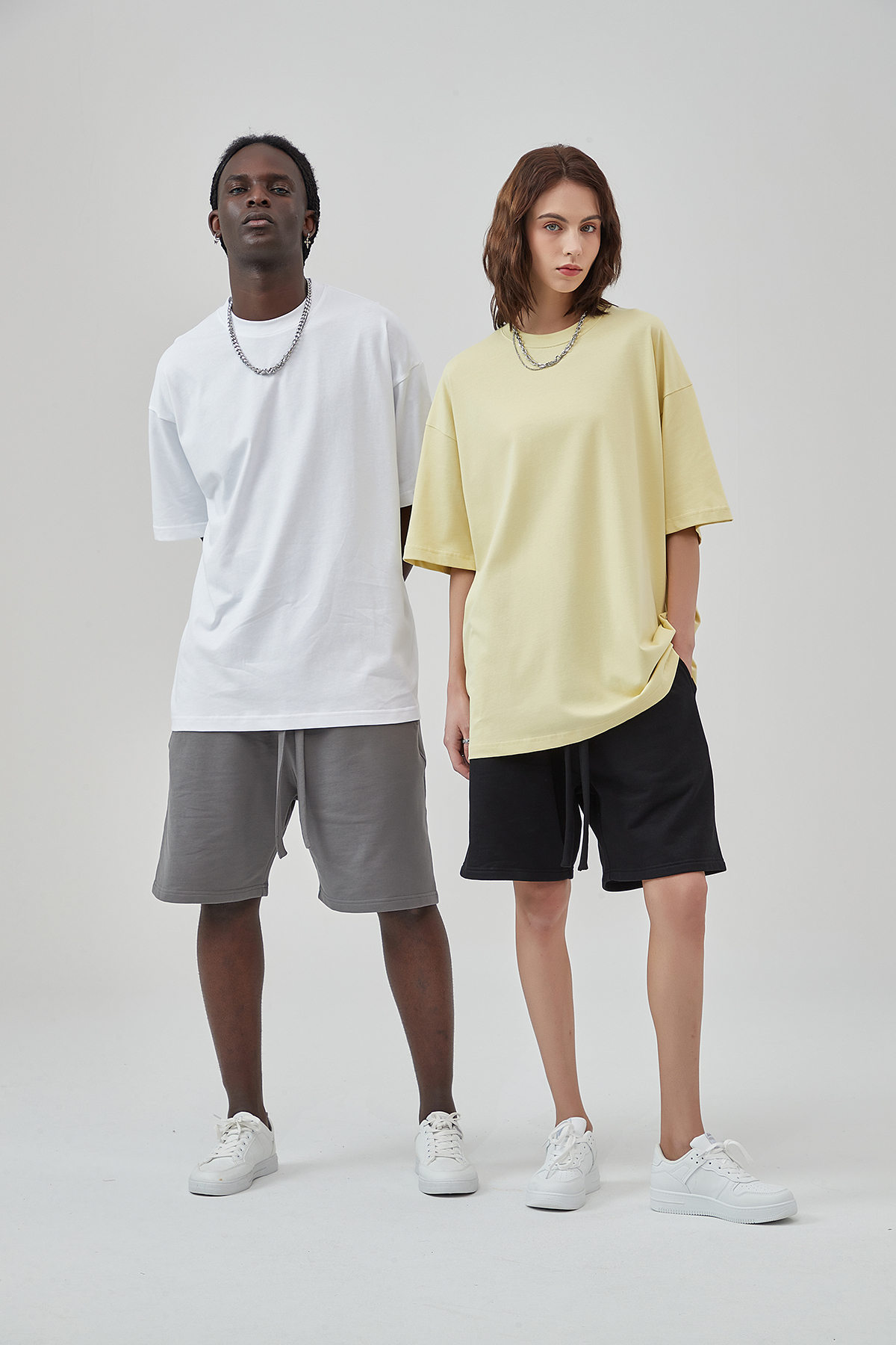 Men's Cotton Oversized Short Sleeves Plain Color T-Shirt, Comfortable Loose Casual Top Wear