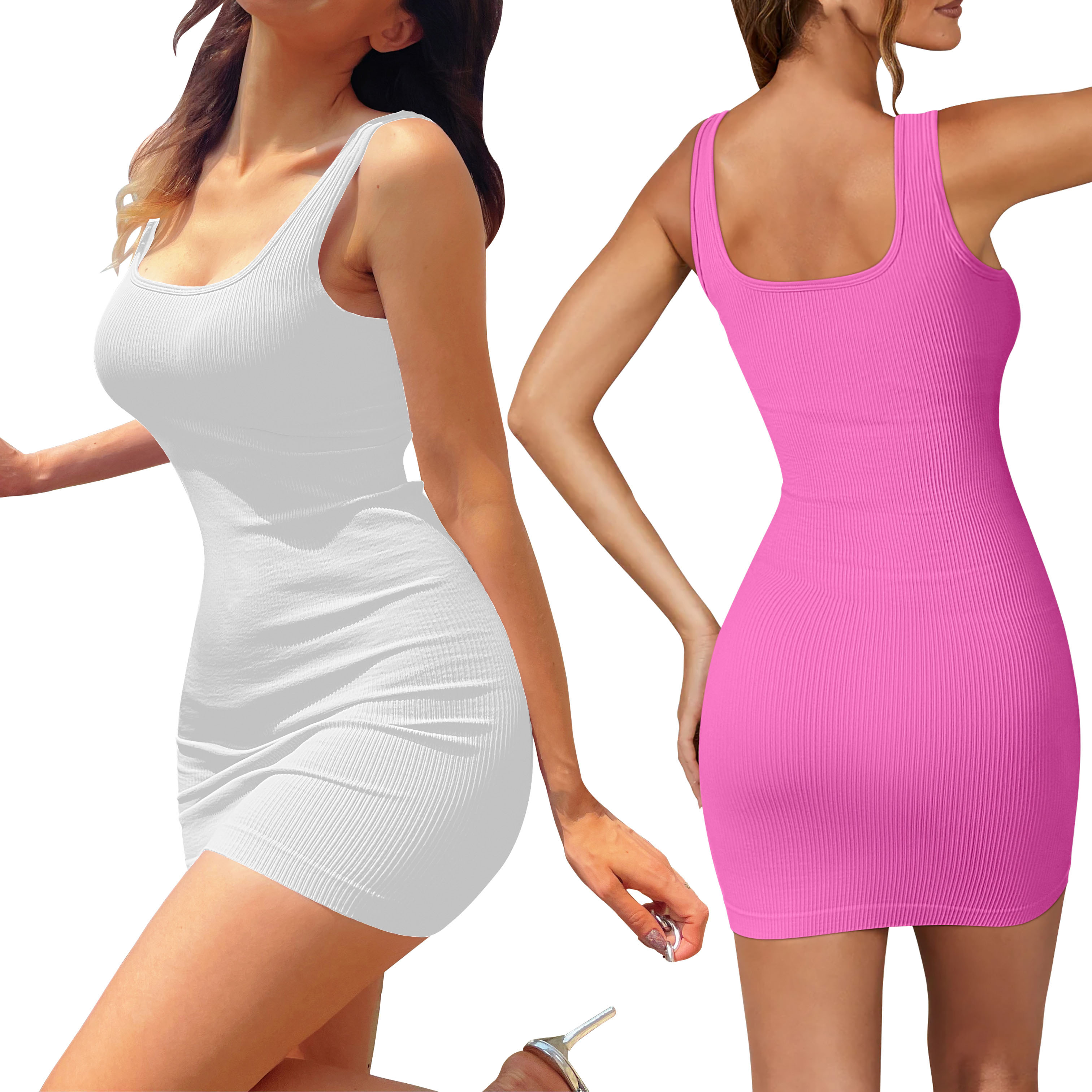 Wholesale Sports Wear for Women Square Shaped Neck Sportswear Elegant Casual Dresses